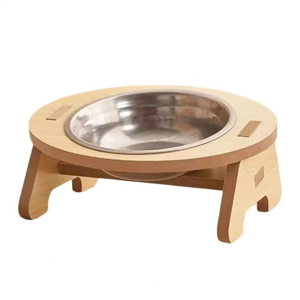 Premium Elevated Dog Feeder - Raised Wooden Bowls with Adjustable Stand for Small to Medium Pets